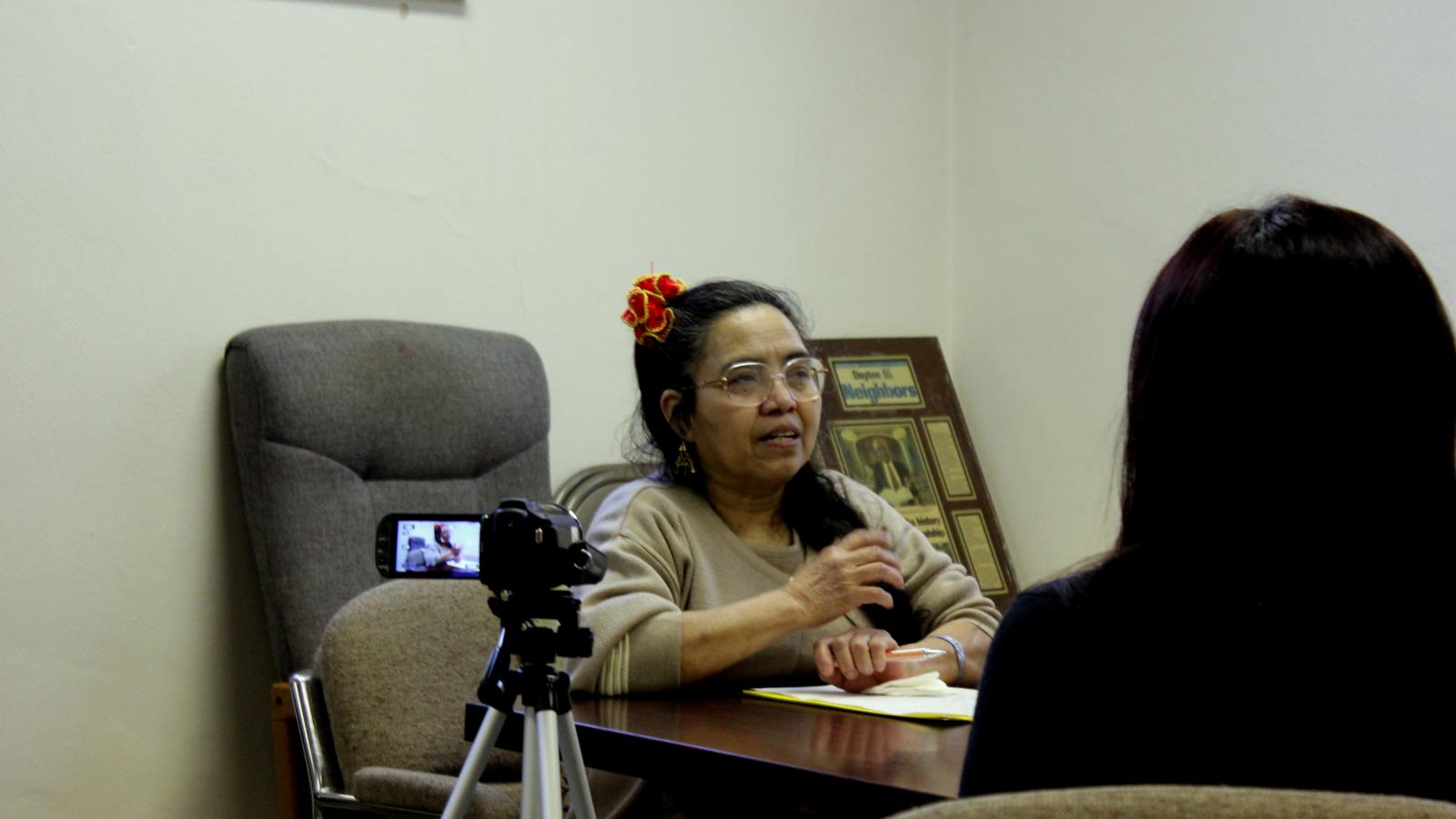 Doña Filomena during her interview at her church