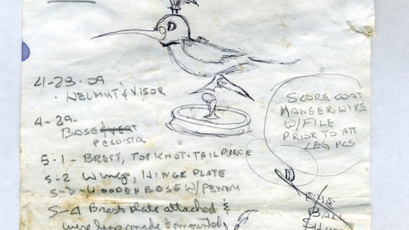 Sketch notes for Armored Hummingbird
