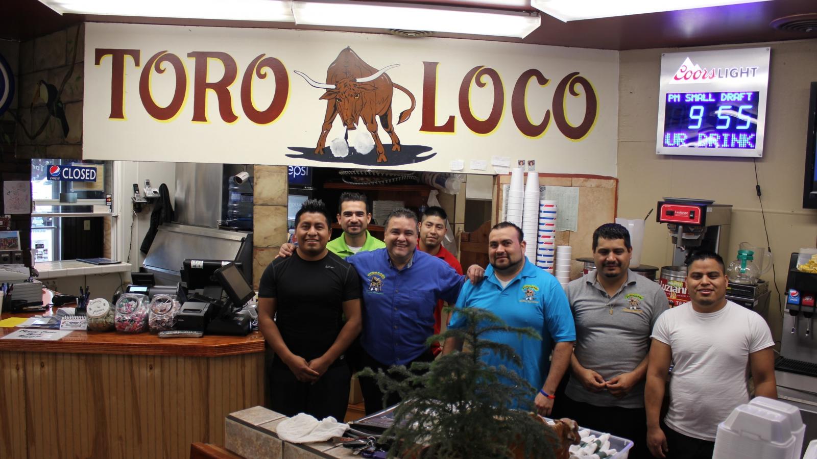 Mario and his employees at Toro Loco